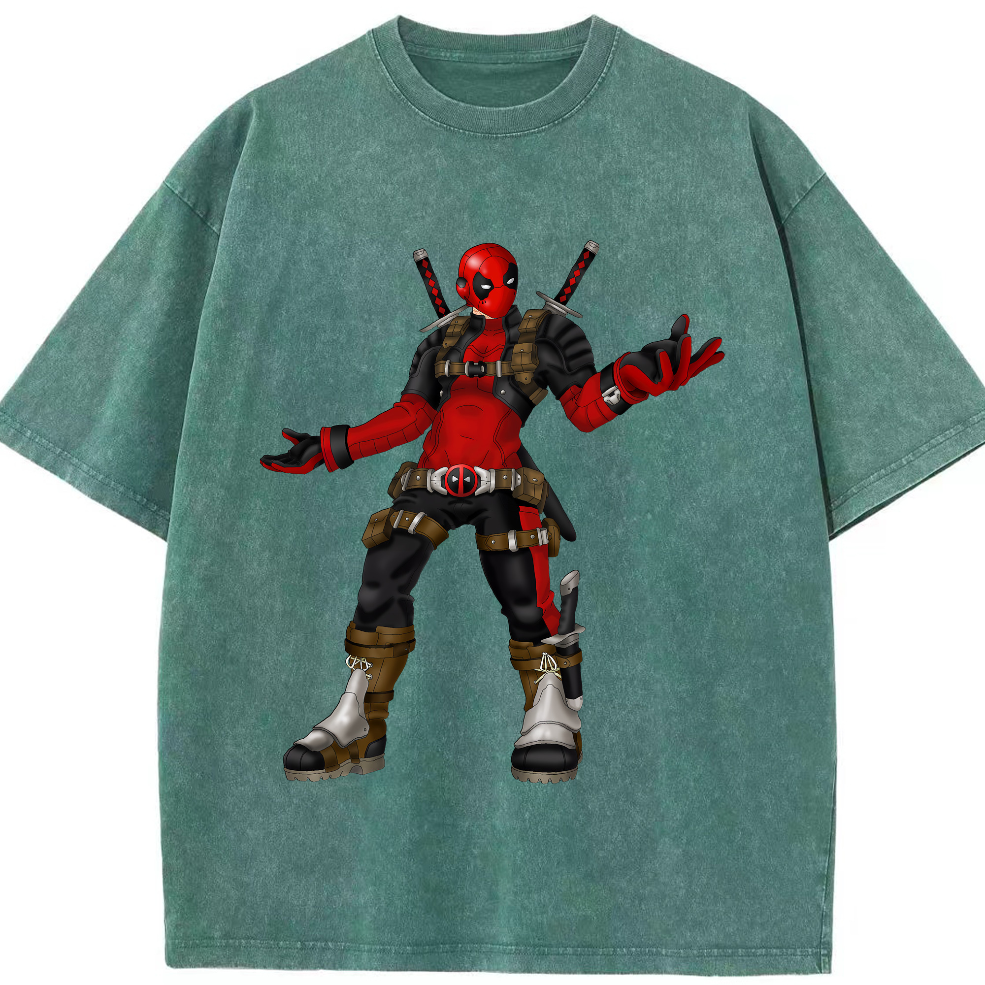 （画像用） Deadpool デッドプール 綿100% ヴィンテージ風 半袖Tシャツ（フロントプリント）